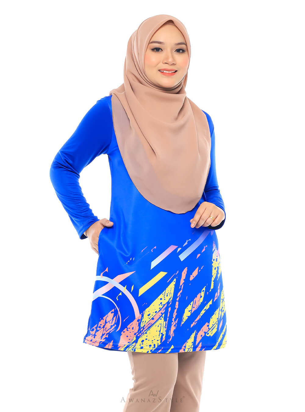 Awanazstyle | Muslimah With Fashion | Audrey | Royal Blue